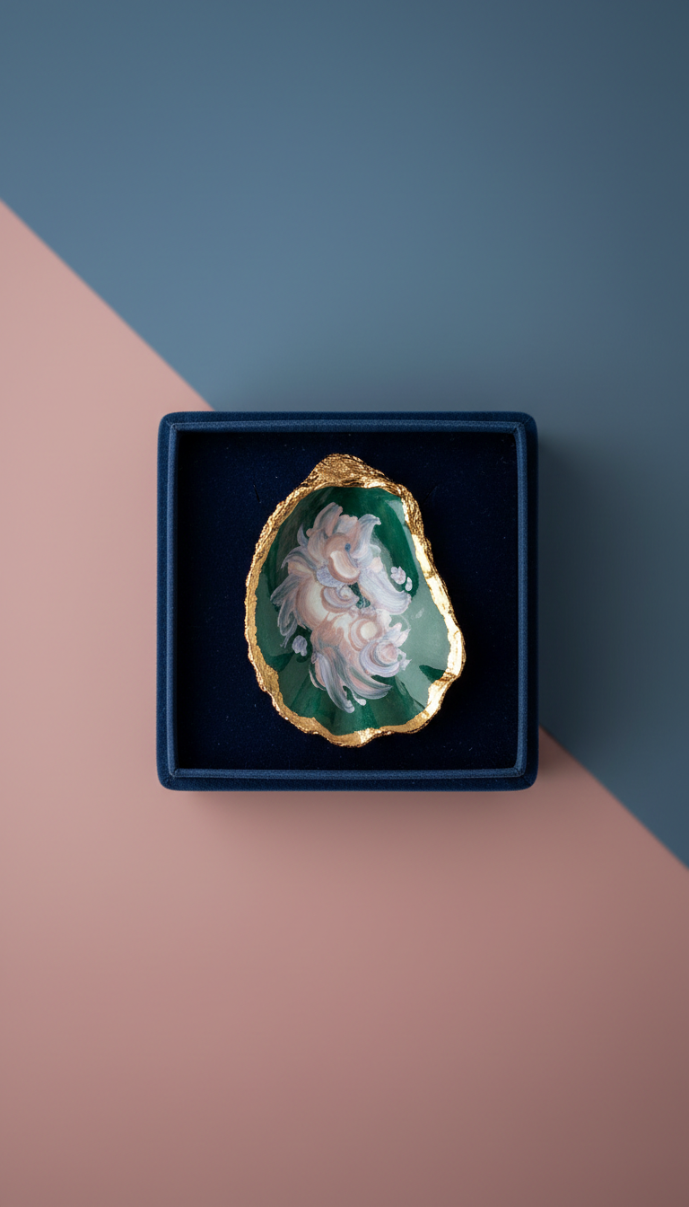 Deep Jade Oyster Shell Dish