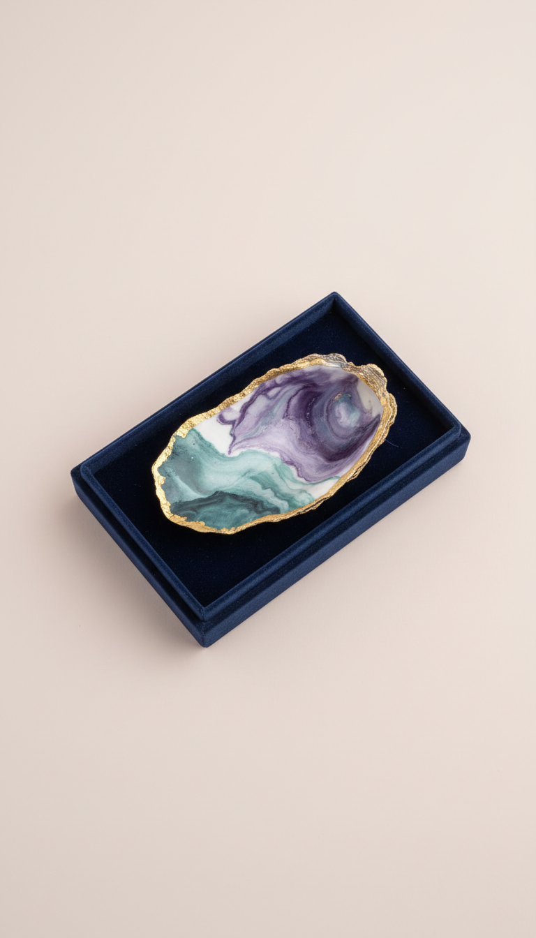 Amethyst Mist Oyster Shell Dish